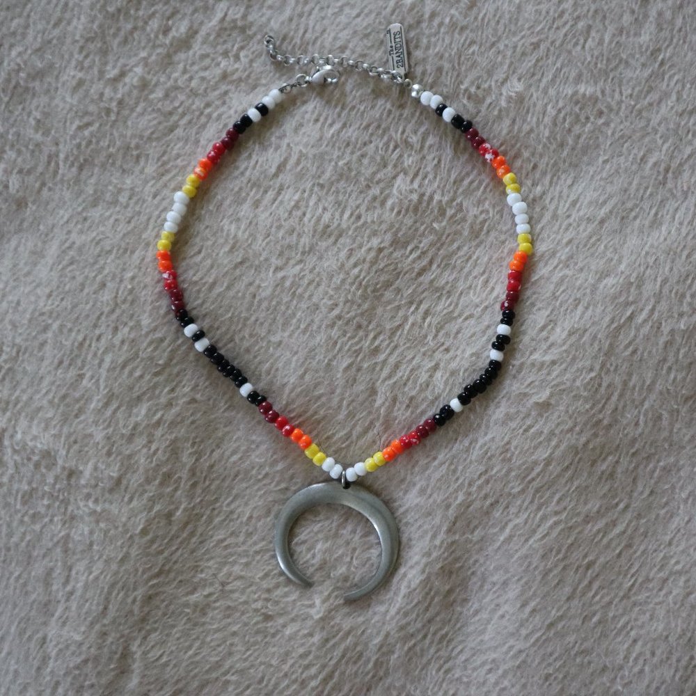 Beaded Moon Necklace